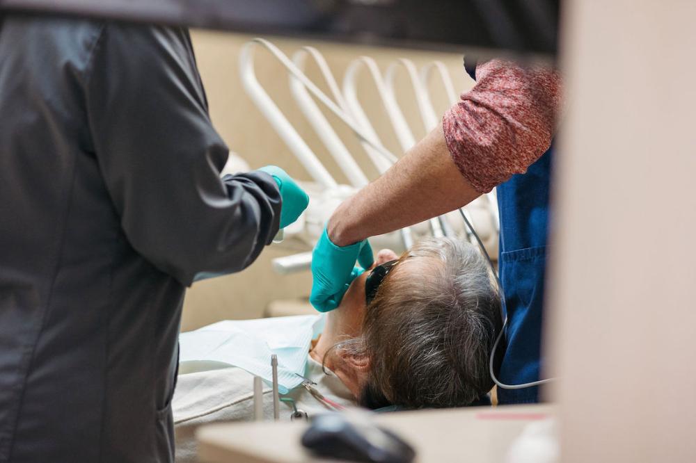 patient receiving dental crown in augusta