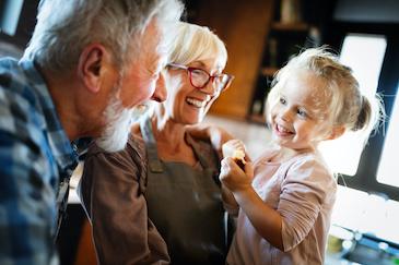 grandparents with implant-support dentures in augusta